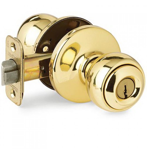 Kwikset Security Brass Tylo Entry Lockset